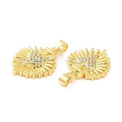Placage de crémaillère en laiton micro pavé pendentifs en zircone cubique claire&nbsp;KK-Q784-17G