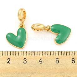 Breloques européennes en forme de cœur en alliage de placage en rack&nbsp;FIND-B034-20G-03