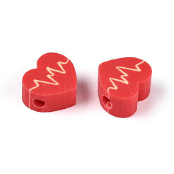 Valentinstag handgefertigte Fimo-Perlen&nbsp;CLAY-T023-15