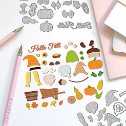 Herbstwichtel Stanzschablonen aus Kohlenstoffstahl&nbsp;DIY-WH0309-2186