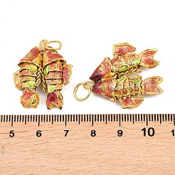 Colgantes de latón cloisonné&nbsp;KK-P251-A01-G-03