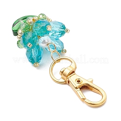 Pendentifs décoratifs en verre à fleurs&nbsp;HJEW-MZ00248-03