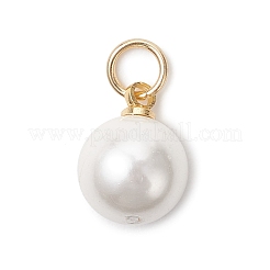 6 Stück 2 Farben Muschelperle runde Charms&nbsp;PALLOY-JF04977
