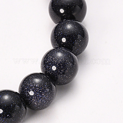 Goldstone bleu bracelets en perles synthétiques stretch&nbsp;BJEW-Q692-14-8mm