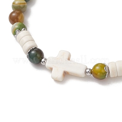 Bracciali elastici con perline di pietre preziose per donne e uomini&nbsp;BJEW-JB13649