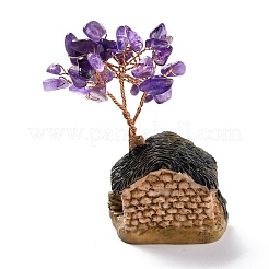 Ornamento modello in resina e ametista naturale&nbsp;DJEW-Z001-01F