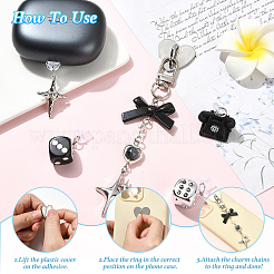 5 bouchon anti-poussière en PVC pour téléphone portable et support de téléphone portable en fer&nbsp;HJEW-SW00370