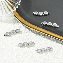 Ciondoli connettore a triplo anello ovale in ottone con pavé di zirconi cubici trasparenti Shegrace&nbsp;XGRQ3P683-644P