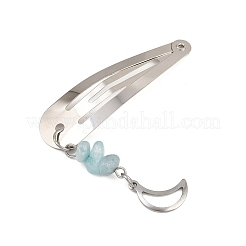 6 Stück 6 Stile Eisen-Haarspangen mit Druckknöpfen&nbsp;PHAR-JH00142