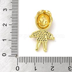 Placage de crémaillère en laiton micro pavé pendentifs en zircone cubique claire&nbsp;KK-C053-06B-G