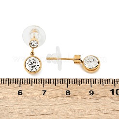 Boucles d'oreilles pendantes en acier inoxydable 304 avec strass&nbsp;EJEW-G423-17G-01