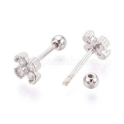 925 Ohrstecker aus Sterlingsilber mit Mikropavé und klaren Zirkonia in Blumenform&nbsp;STER-N016-86P