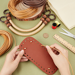 DIY-Frauen-Kunststoff-Rattan-gewebtes Handtaschen-Set&nbsp;DIY-WH0033-25