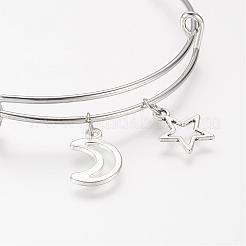 Verstellbare Eisencharmearmbänder&nbsp;BJEW-JB03150