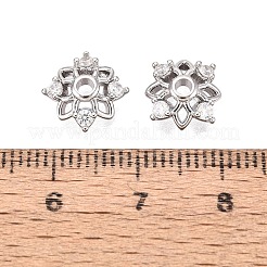 Tappi di perline in zirconia cubica trasparente micro pavé in ottone&nbsp;KK-Q071-10P-02