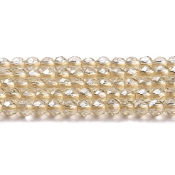 Transparentes perles de verre de galvanoplastie brins&nbsp;GLAA-H021-01A-PL02