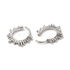 Orecchini a cerchio da sole in ottone placcato cremagliera per le donne&nbsp;EJEW-Z019-29P
