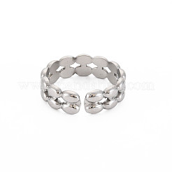 Anello polsino aperto ovale in acciaio inossidabile 304 anti-ossidazione per donna&nbsp;RJEW-S405-163P
