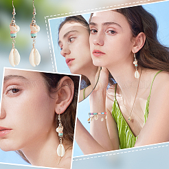 6 stile di perline di conchiglia di ciprea mista naturale&nbsp;BSHE-HY0001-01