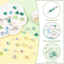 80 Uds 8 colores electrochapa cuentas de vidrio transparente&nbsp;EGLA-YW0005-84