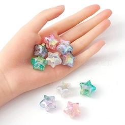 10 Stück 5 Farben UV-Beschichtung transparente Crackle-Acrylperlen&nbsp;OACR-YW0001-57