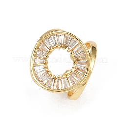 Anelli per polsini da donna in ottone con micro pavé di zirconi cubici&nbsp;RJEW-F186-06G