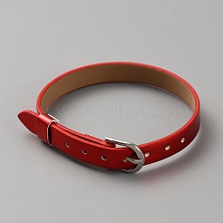 Braccialetto in cordoncino di cuoio bianco con fermagli in lega&nbsp;X1-AJEW-TAC0041-01A-10