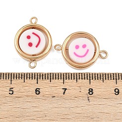 CCB-Kunststoffrahmen mit Polymer Clay-Perlen mit lächelndem Gesicht&nbsp;KK-D103-10G-G