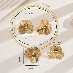Edelstahl-Blumenohrringe & Halsketten & Ringe-Sets für Frauen&nbsp;DE0042