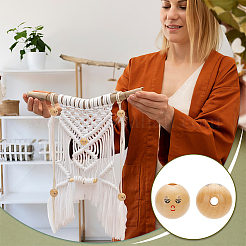 100 pièce de perles européennes en bois naturel&nbsp;OPDL-FG0001-01