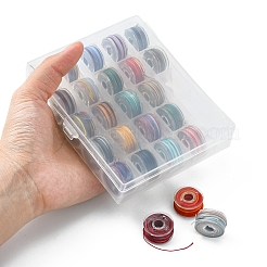 25 rollo de hilo de poliéster encerado teñido con segmento redondo de 25 colores&nbsp;YC-YW0001-02B