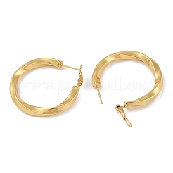 Pendientes de aro con giro de acero inoxidable con revestimiento iónico (IP) 201&nbsp;EJEW-I309-44G