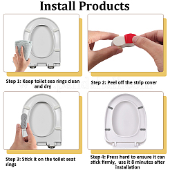 Bidet-Toilettensitzpuffer aus ABS-Kunststoff mit starkem Klebstoff für Toilettendeckel&nbsp;AJEW-WH20060-61B