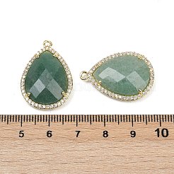 Pendentifs à facettes en aventurine verte naturelle&nbsp;G-K347-12G-06