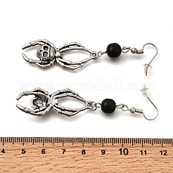 Halloween-Ohrringe aus Legierung mit Totenkopf-Motiv&nbsp;LS-EJEW-K316-01C-AS