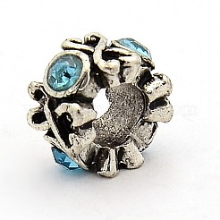 Vintage-Legierung Strass europäischen Perlen&nbsp;RB-M013-07