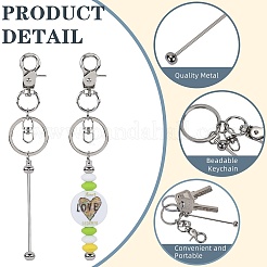 16 Stück Legierungs-Perlen-Schlüsselanhänger für DIY-Handwerk&nbsp;KEYC-SZ0001-17P