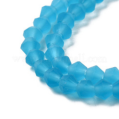 Imitez des brins de perles de verre dépoli en cristal autrichien&nbsp;LS-EGLA-A039-T6mm-MD19
