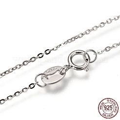 Colliers à chaîne en argent sterling plaqué rhodium anti-ternissement 925&nbsp;NJEW-N0048-46-16