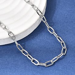 4 mm lange Büroklammerketten aus Edelstahl 201 für Damen und Herren&nbsp;NJEW-K302-24P
