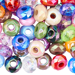 100pcs 2 Arten undurchsichtige europäische Acrylperlen&nbsp;OACR-SC0002-74