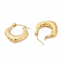 Boucles d'oreilles créoles épaisses en acier inoxydable 304 plaqué ion (IP) en forme de losange pour femmes&nbsp;EJEW-F283-04G