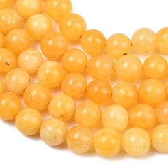 Naturels teints en blanc perles de jade brins&nbsp;GG-CBAEB22-B01-8mm-12