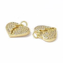 Colgantes de circonita cúbica transparente micro pavé de latón chapado en rack&nbsp;ZIRC-C041-07G