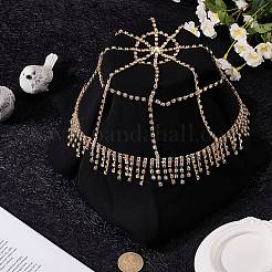Stirnbänder aus legiertem Strass-Mesh&nbsp;OHAR-WH20007-05G-01