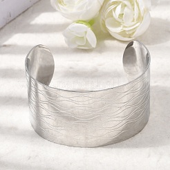 Bracelets manchettes en acier inoxydable chirurgical 316L&nbsp;BJEW-D454-01D-P