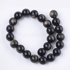 Natürliche goldenen Glanz Obsidian Perlen Stränge&nbsp;X-G-S333-8mm-025