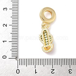 Messing Micro Pave grün Zirkonia europäischen Anhänger&nbsp;KK-D502-06G