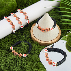 24 bracelet extensible en perles heishi en argile polymère&nbsp;BJEW-DC00018