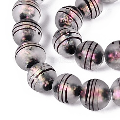 Brins de perles en verre dépoli faites à la main&nbsp;FOIL-Q002-02C